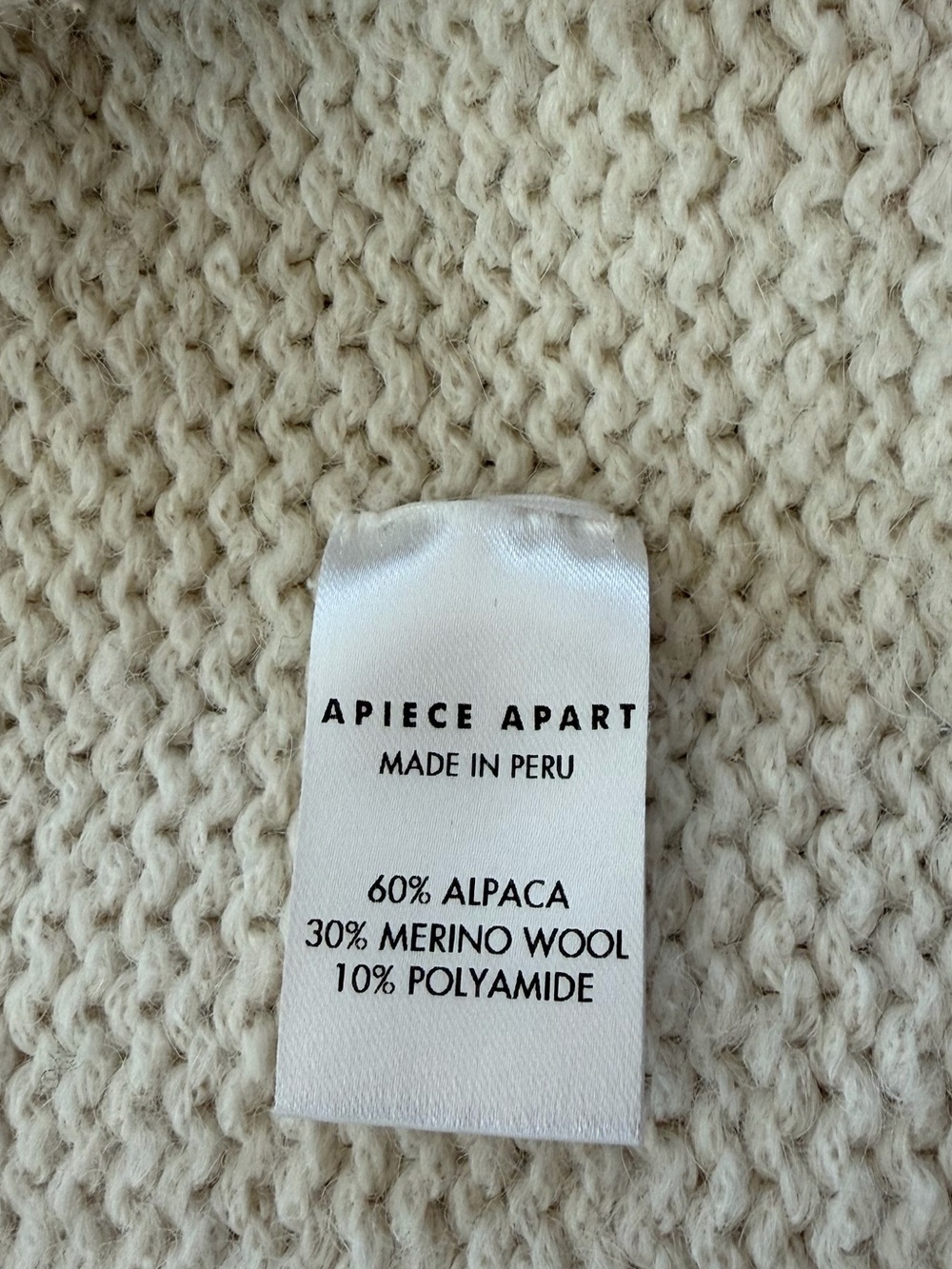 Apiece Apart Cream Cable-Knit Button Wool / Alpaca Cardigan XS - Picture 8 of 10